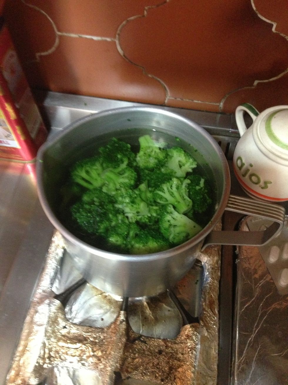 Add brocolli to boiling water