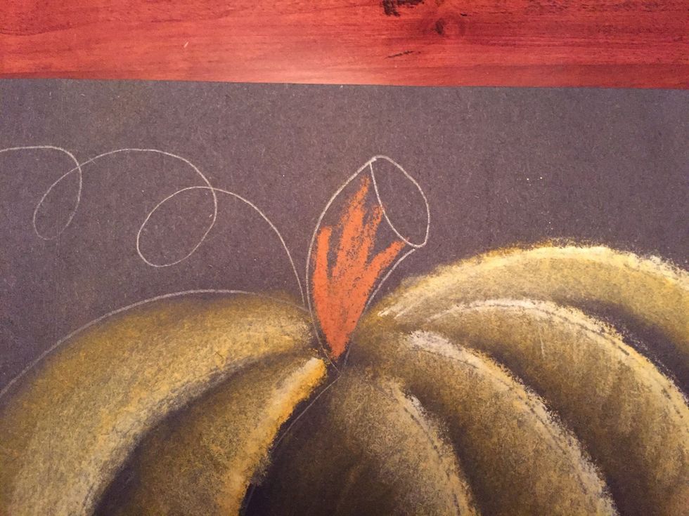 Add brown lines to fill your stem.