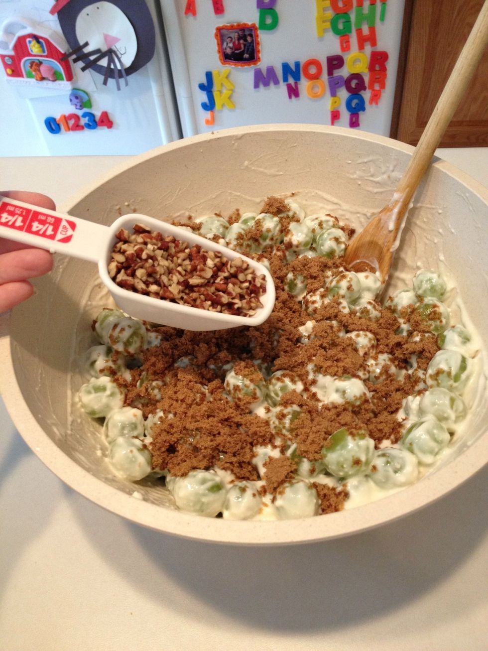 Add brown sugar and pecans.  Stir well.