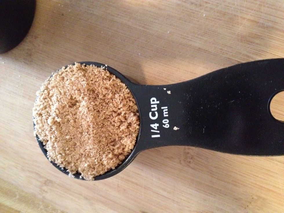 Add brown sugar to the butter.