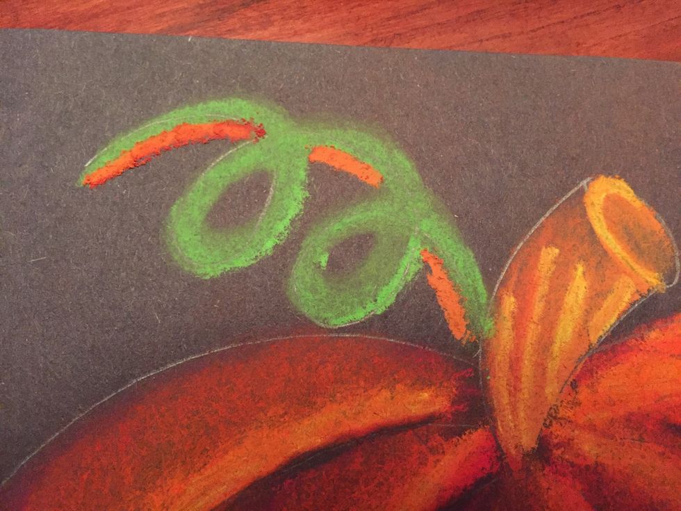 Add brown to spaces between loops.