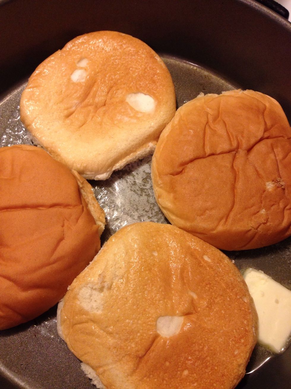 Add buns. Watch carefully and turn over to toast both sides.