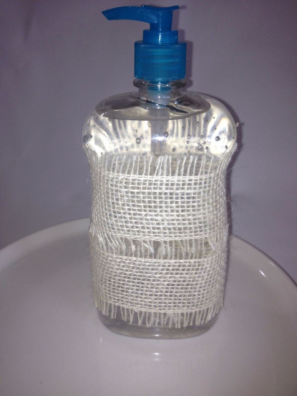 Add burlap with low temp hot glue