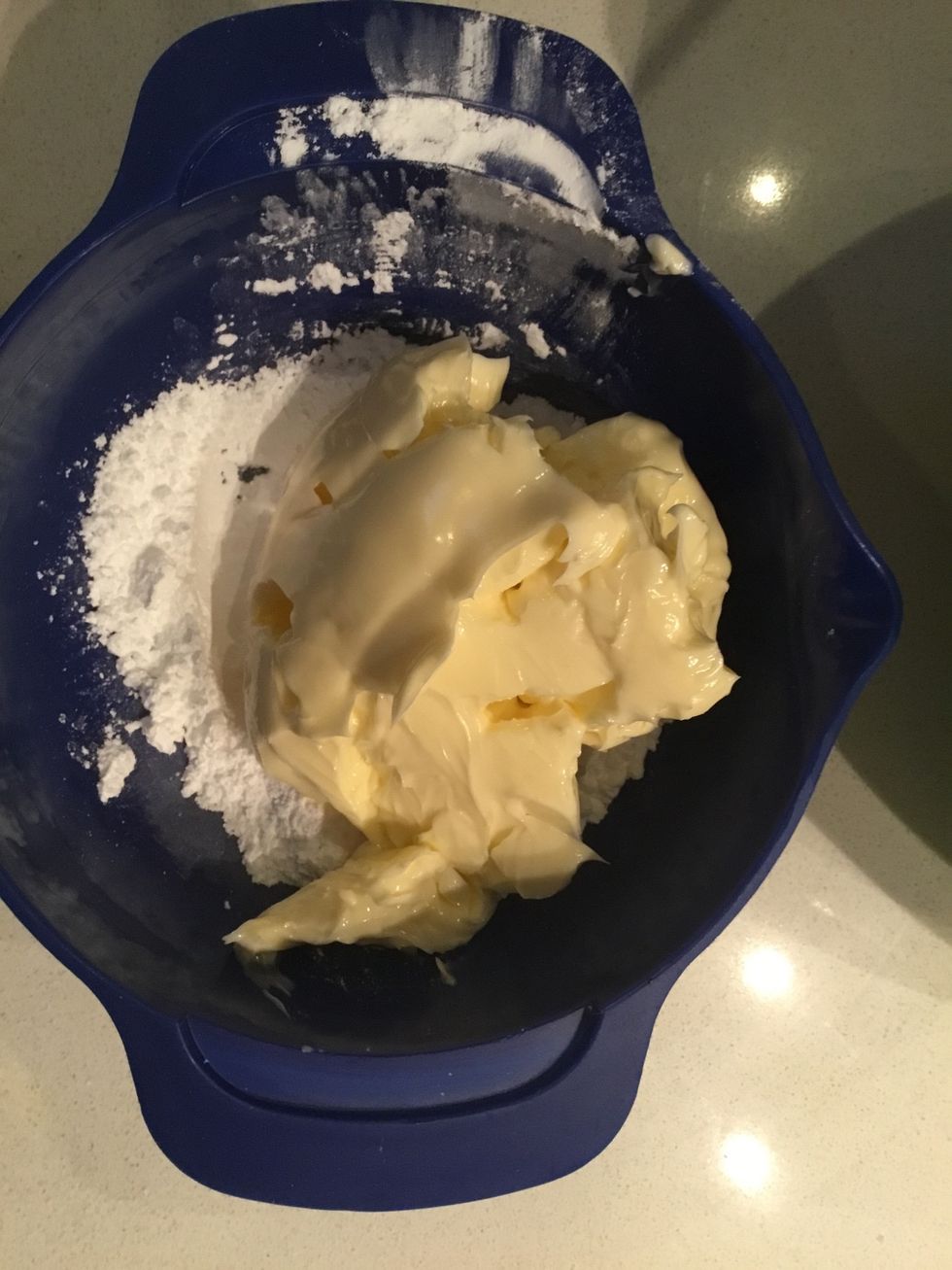 Add butter and flour to a different mixing bowl