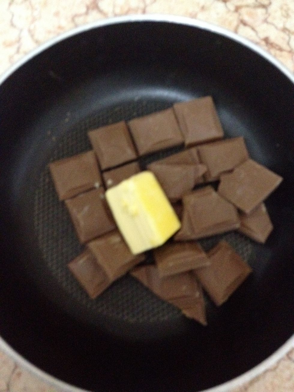 Add butter. Put the pan on a low heat stove
