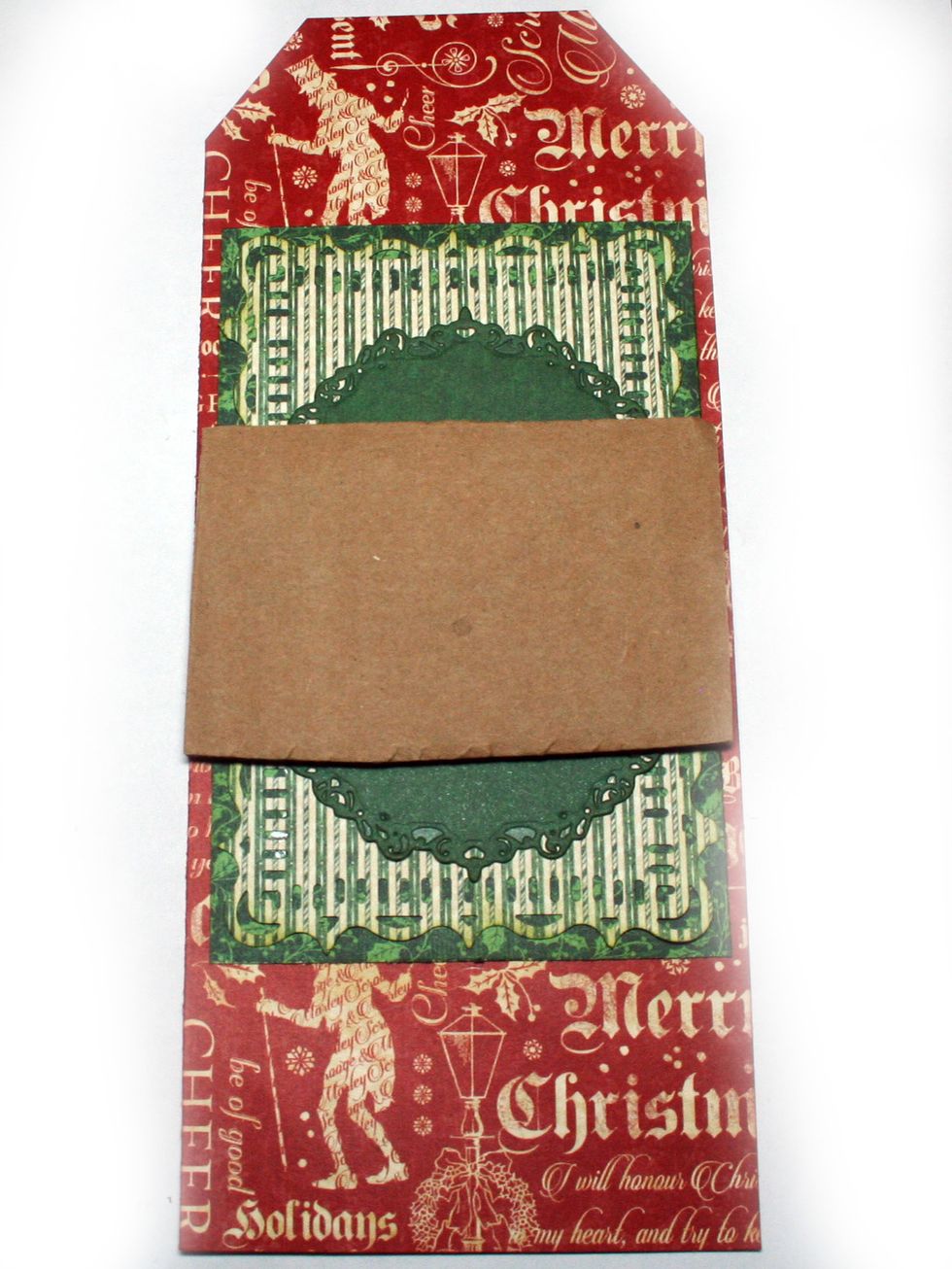 Add cardboard in the center of the frame cut slightly smaller than the cut-apart (step 2) from Figgy Pudding.  Alternatively, you could use foam tape on the  back of the cut-apart.