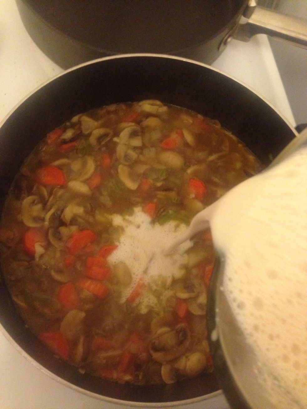 Add cashew cream.