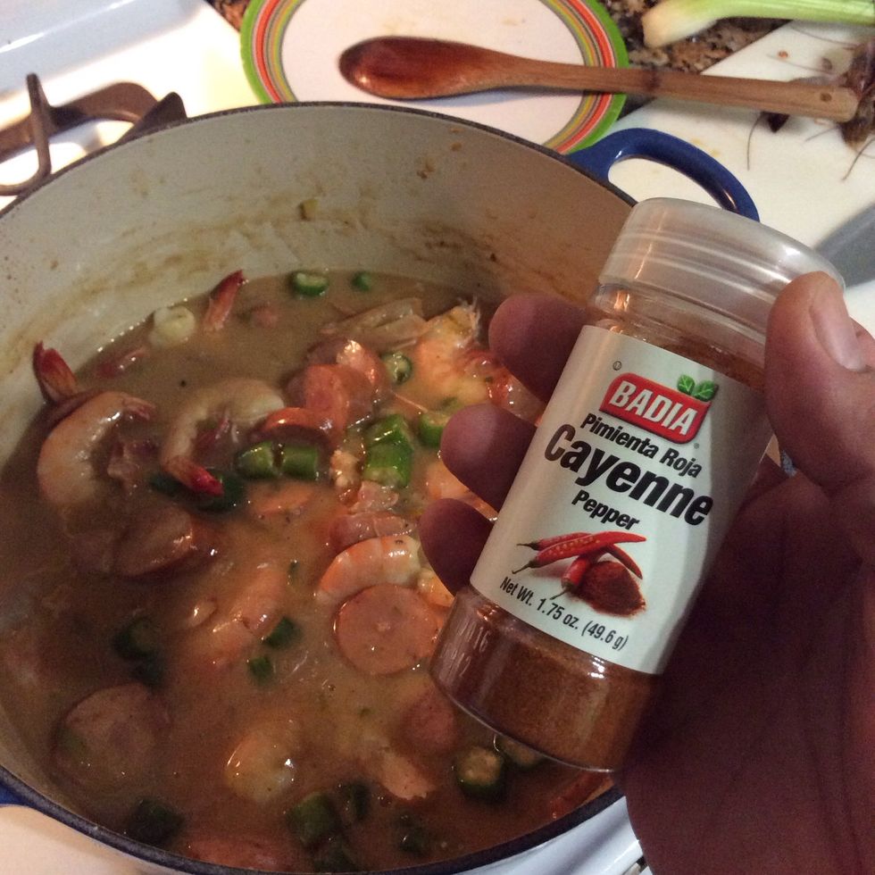 Add cayenne pepper... (Maybe a dash more for extra heat)...