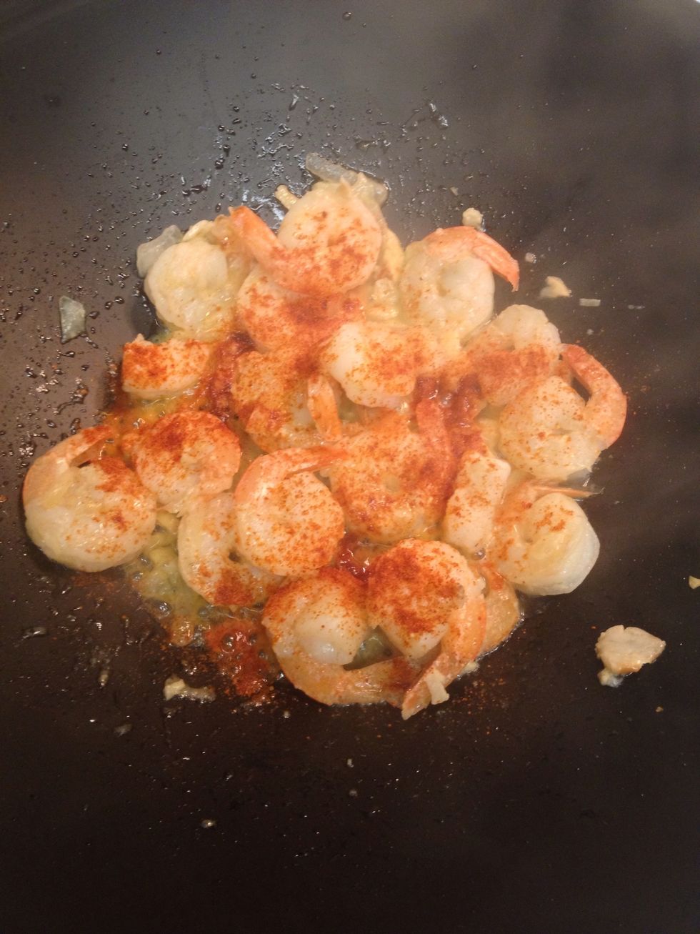 Add cayenne pepper, salt and a pinch of pepper. Estimate how much cayenne pepper you want. I used about 2 tablespoons.