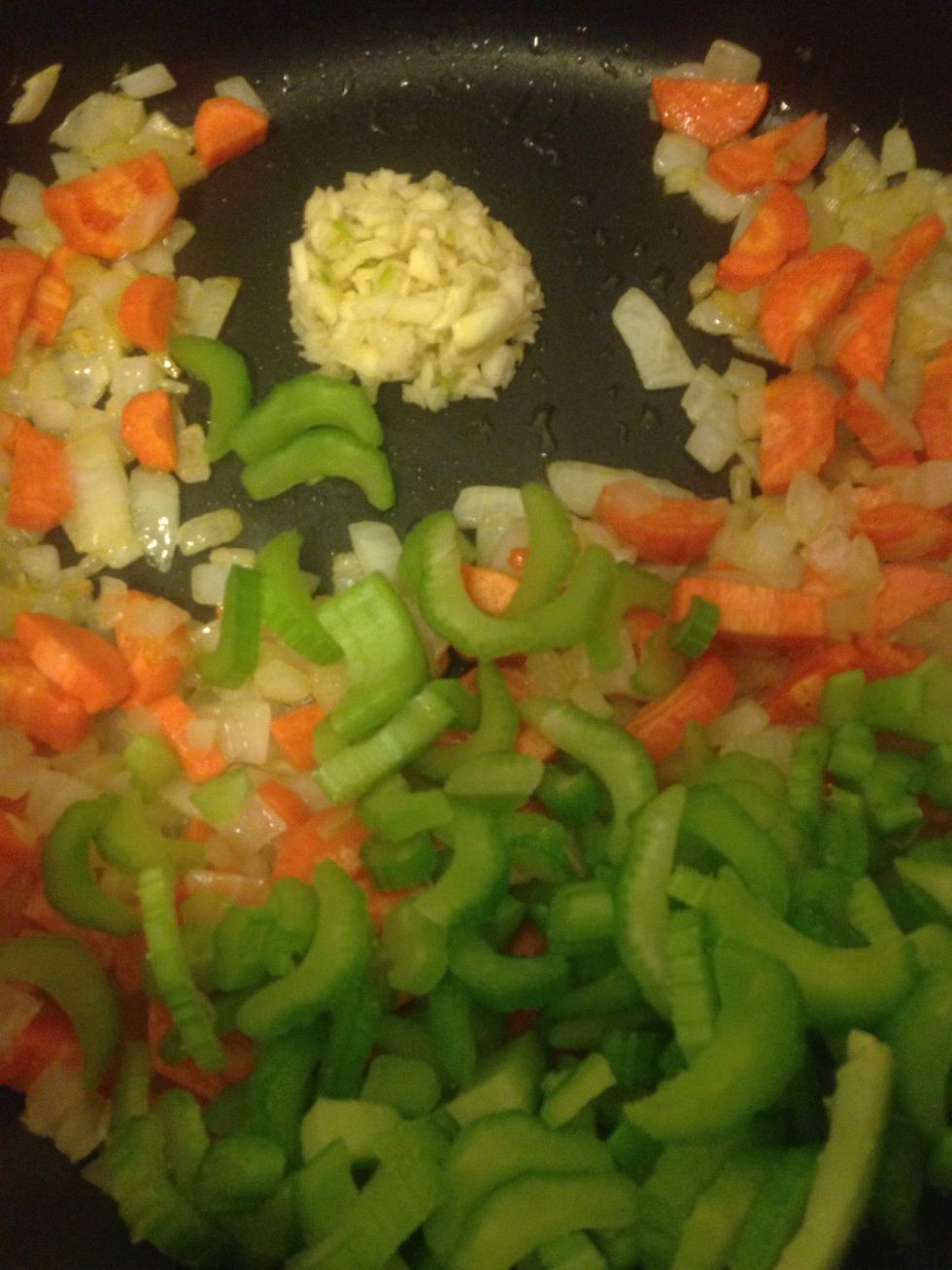Add celery and garlic for 3 minutes.