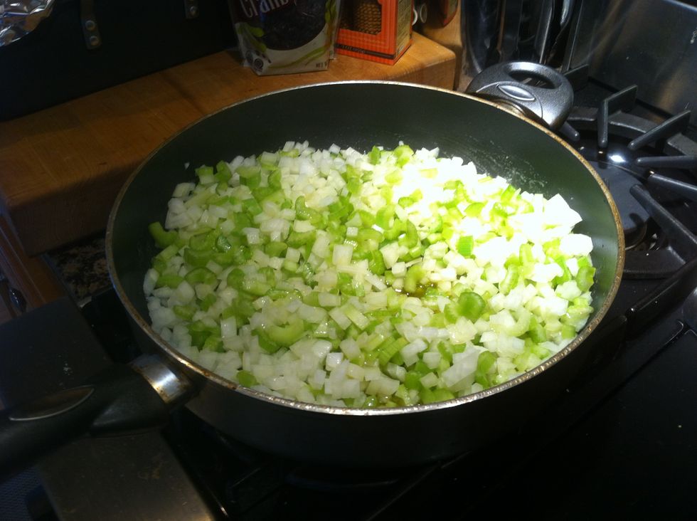Add celery and onions and cook until just tender (5-7 minutes)