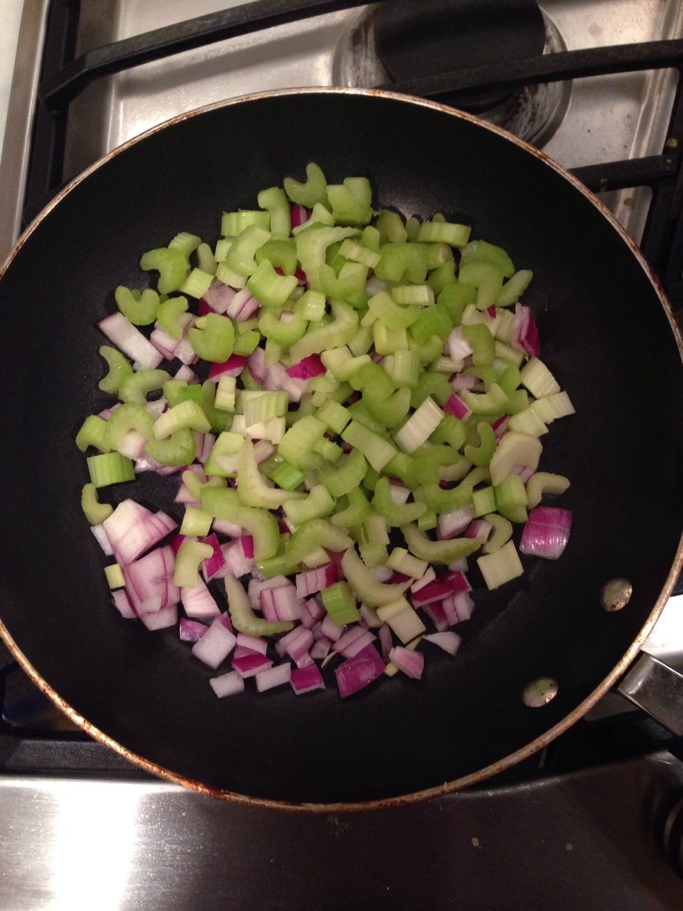 Add celery and onions.