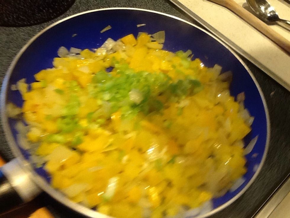 Add celery, cook a minute.