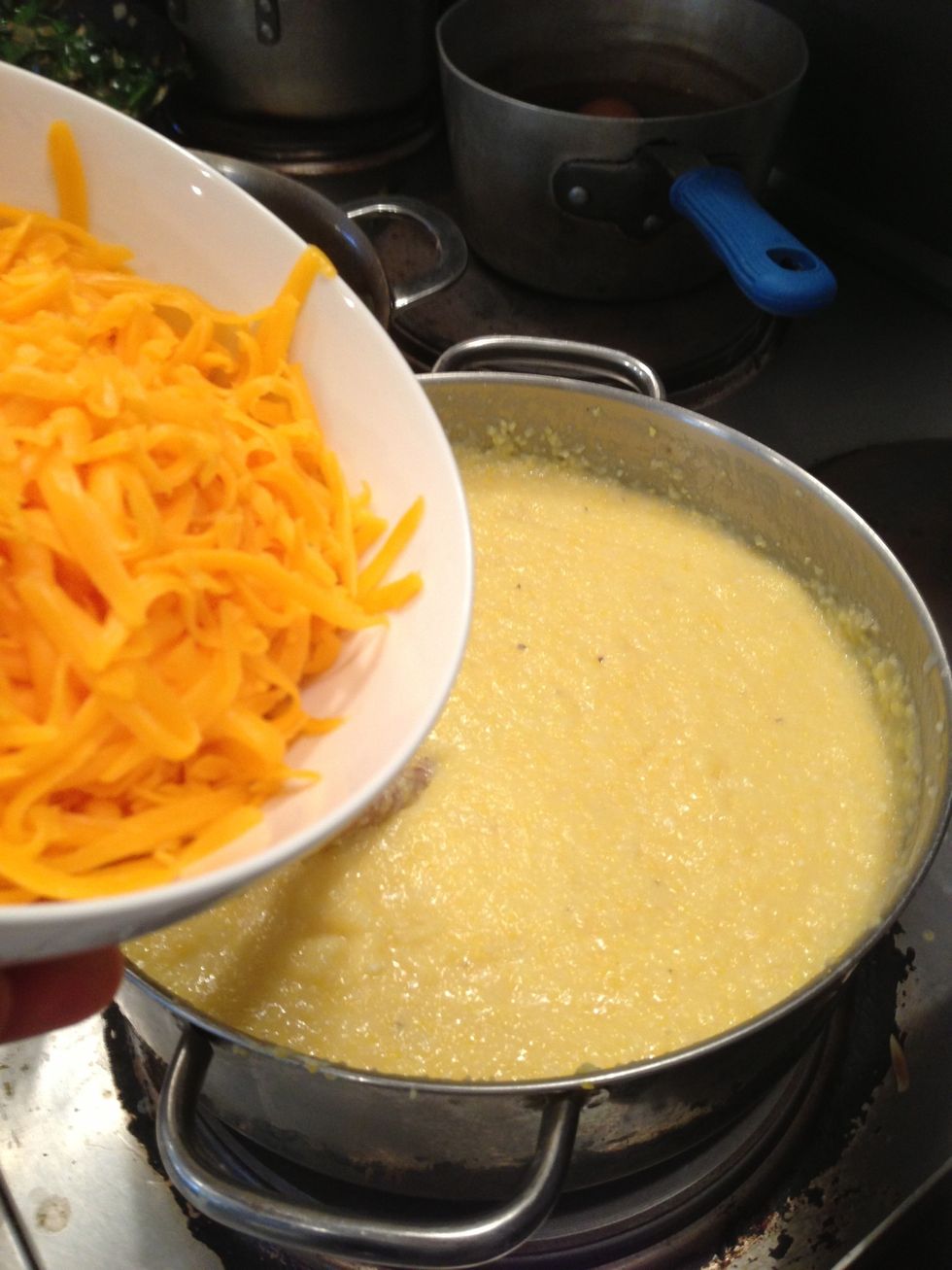 Add cheese and butter at end