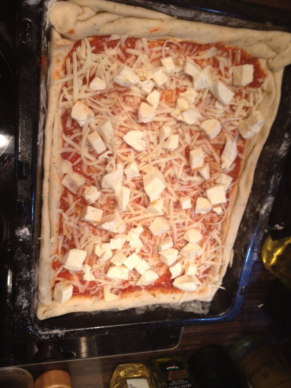Add cheese (I added cheddar and mozzarella)