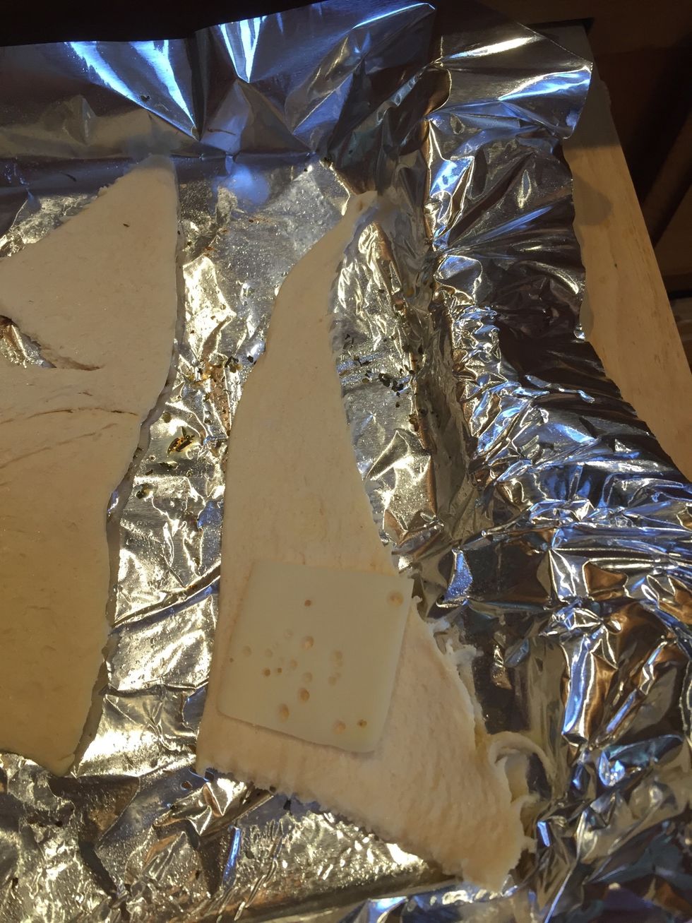 Add cheese if you like. I made half Swiss and half provolone.