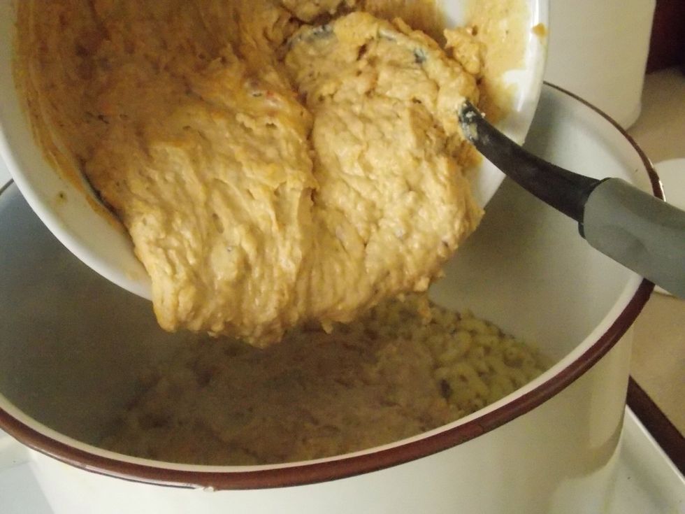 Add cheese sauce.