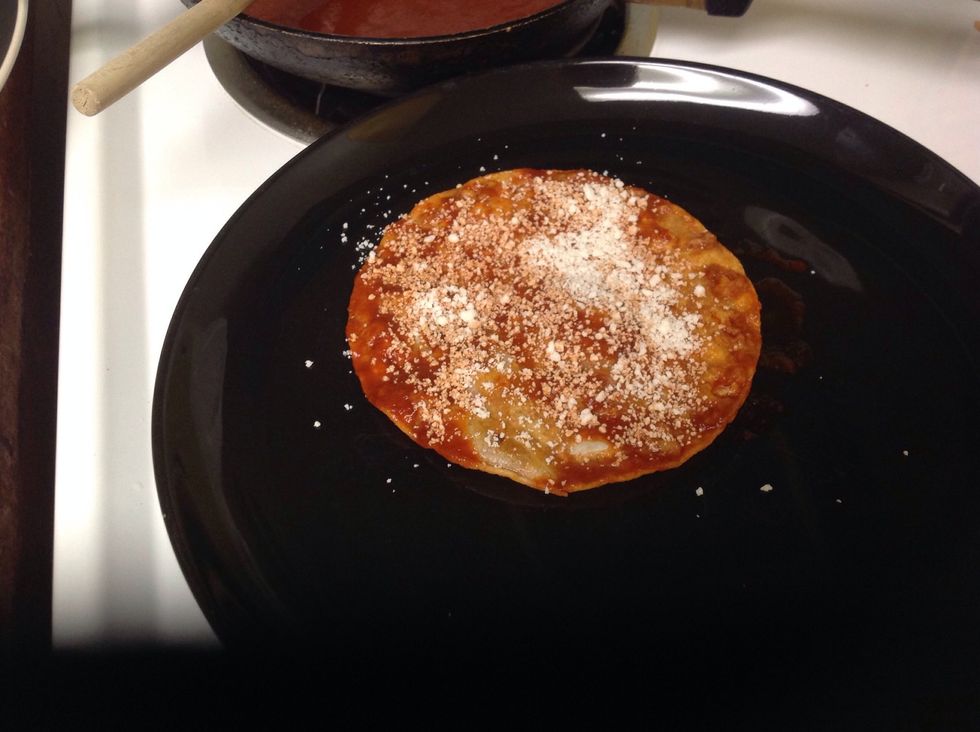 Add cheese to inside