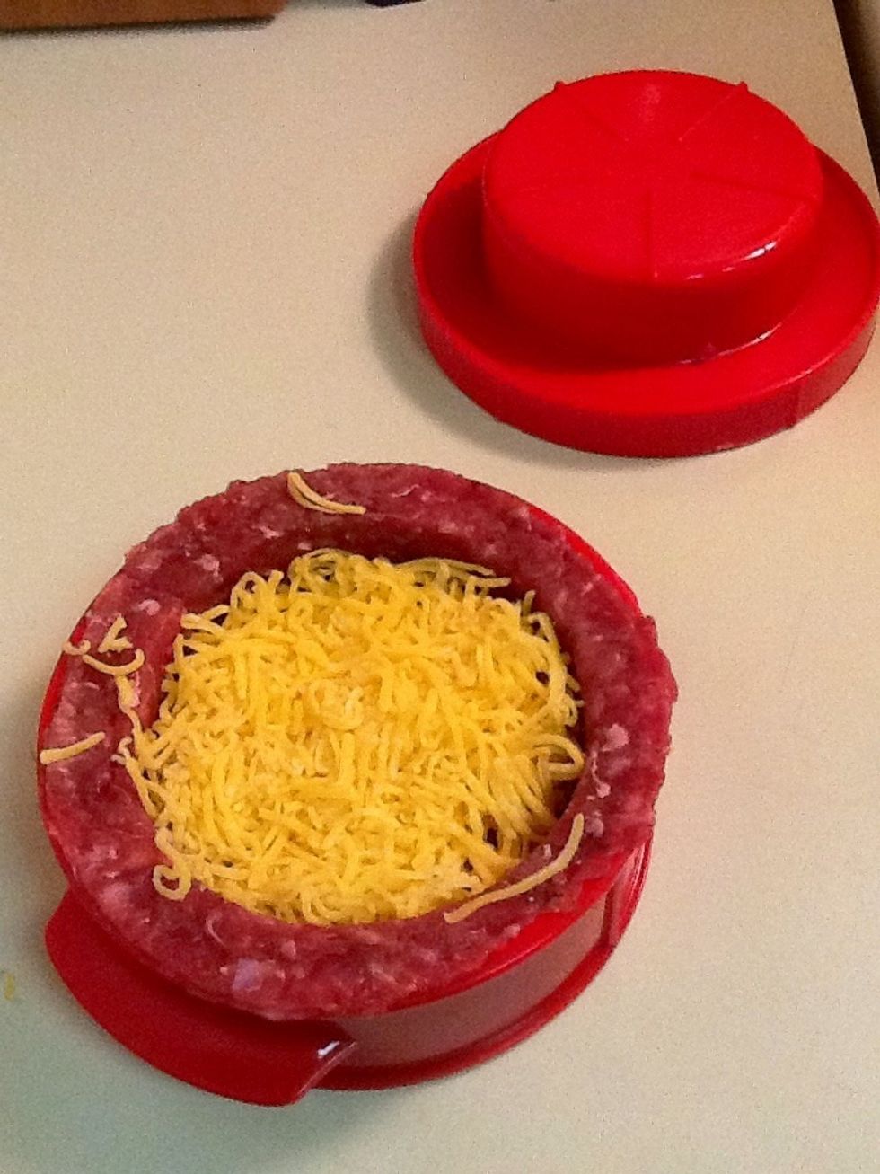 Add cheese to the center of your burger