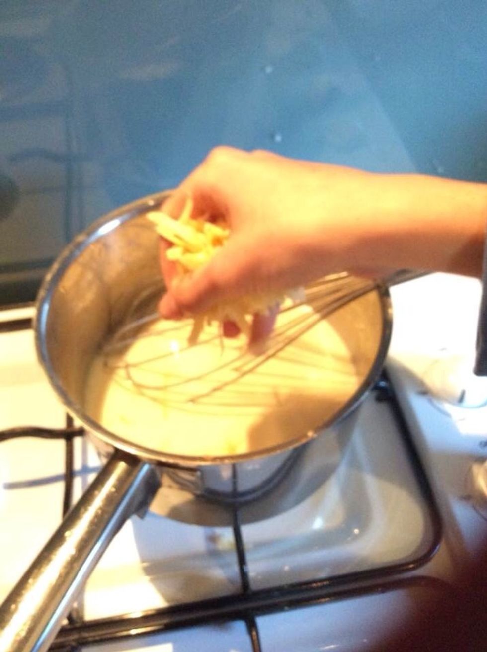 Add Cheese to your macaroni mixture.