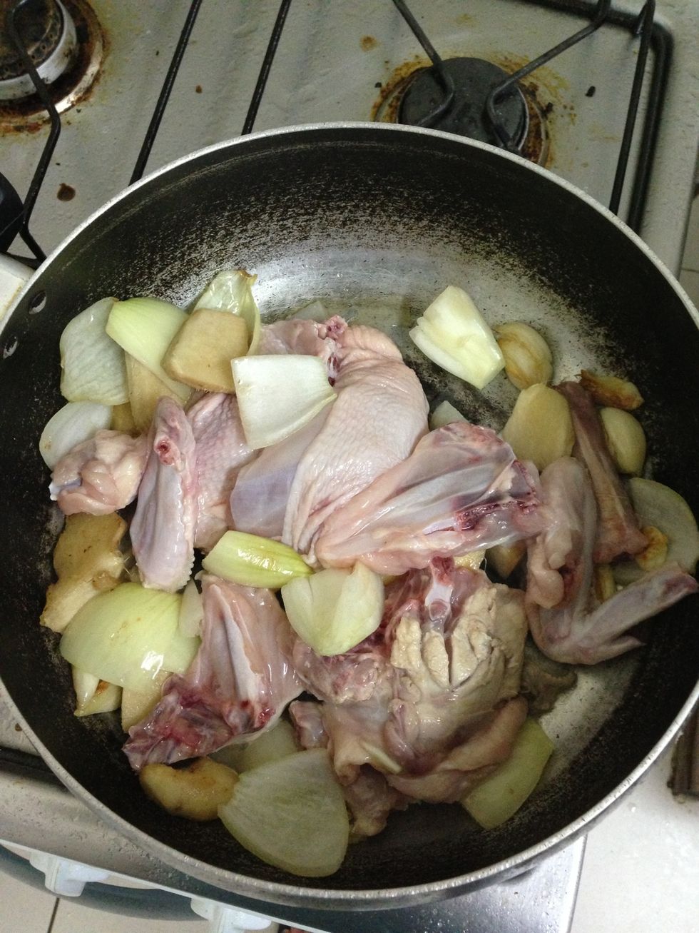 Add chicken and cook for 10 mins or until chicken is white