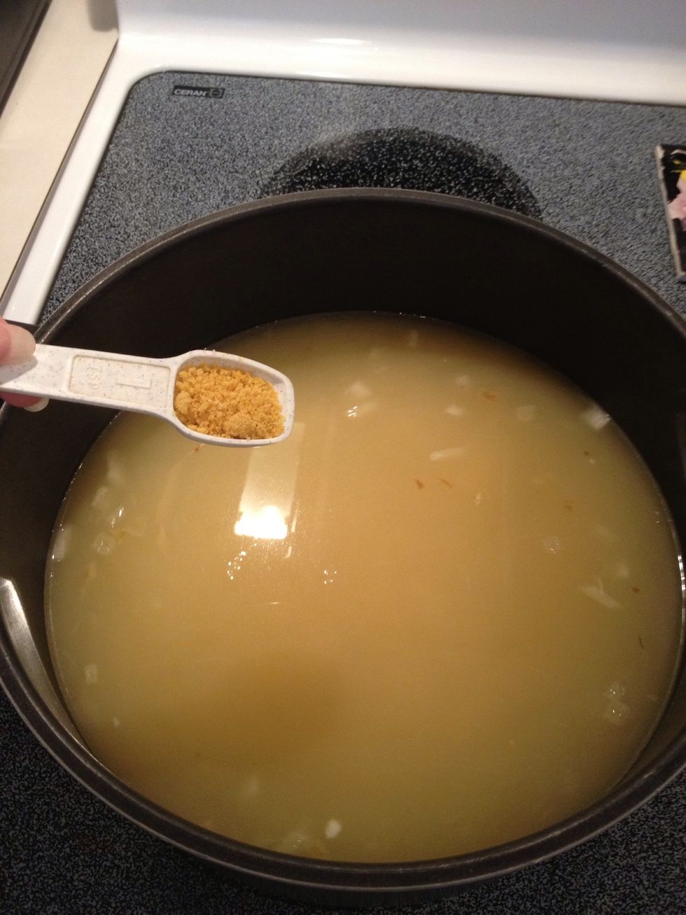 Add chicken bouillon granules.