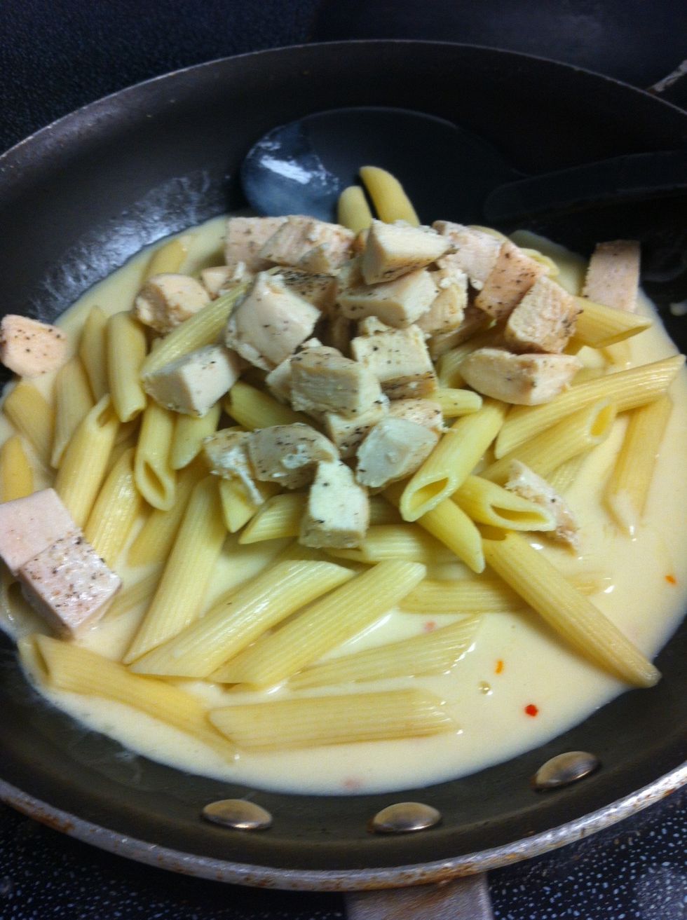 Add Chicken portion and incorporate into mixture.
