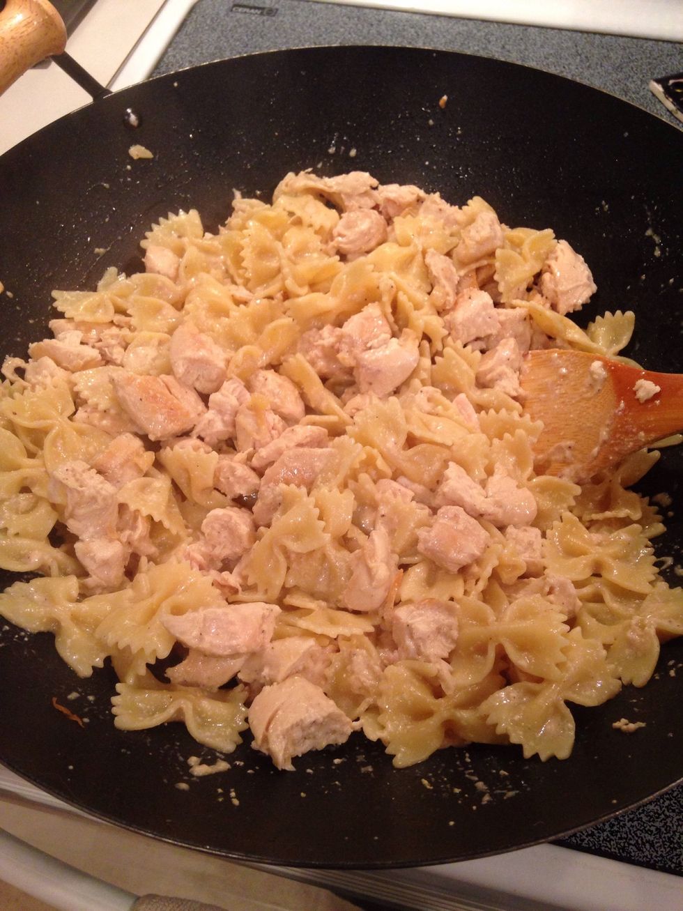 Add chicken. Stir.