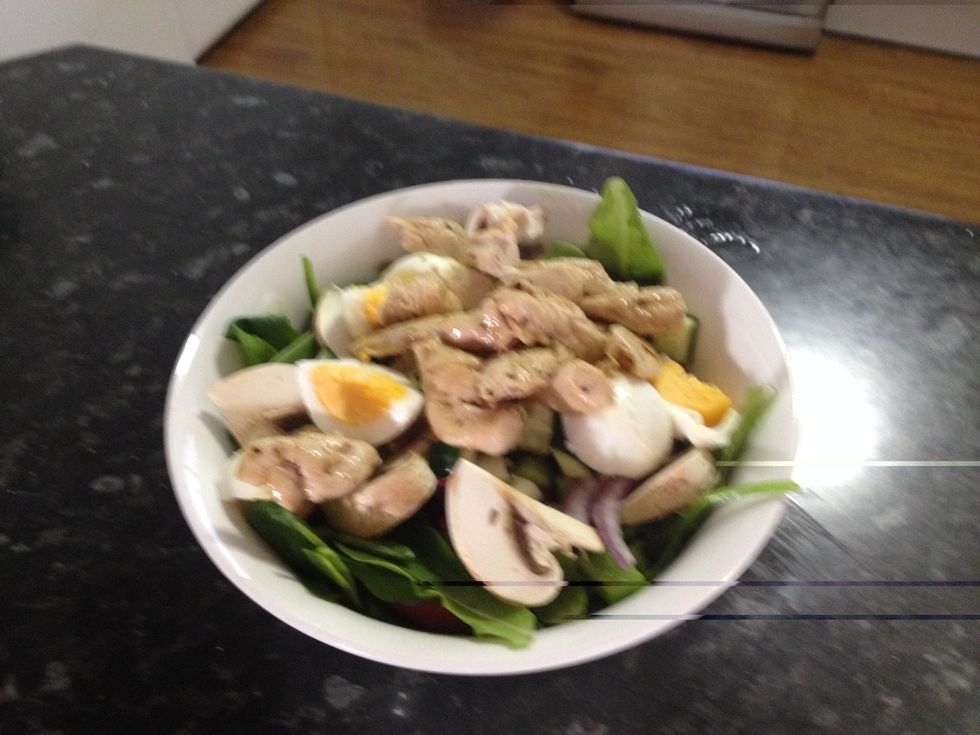 Add chicken to the bowl.