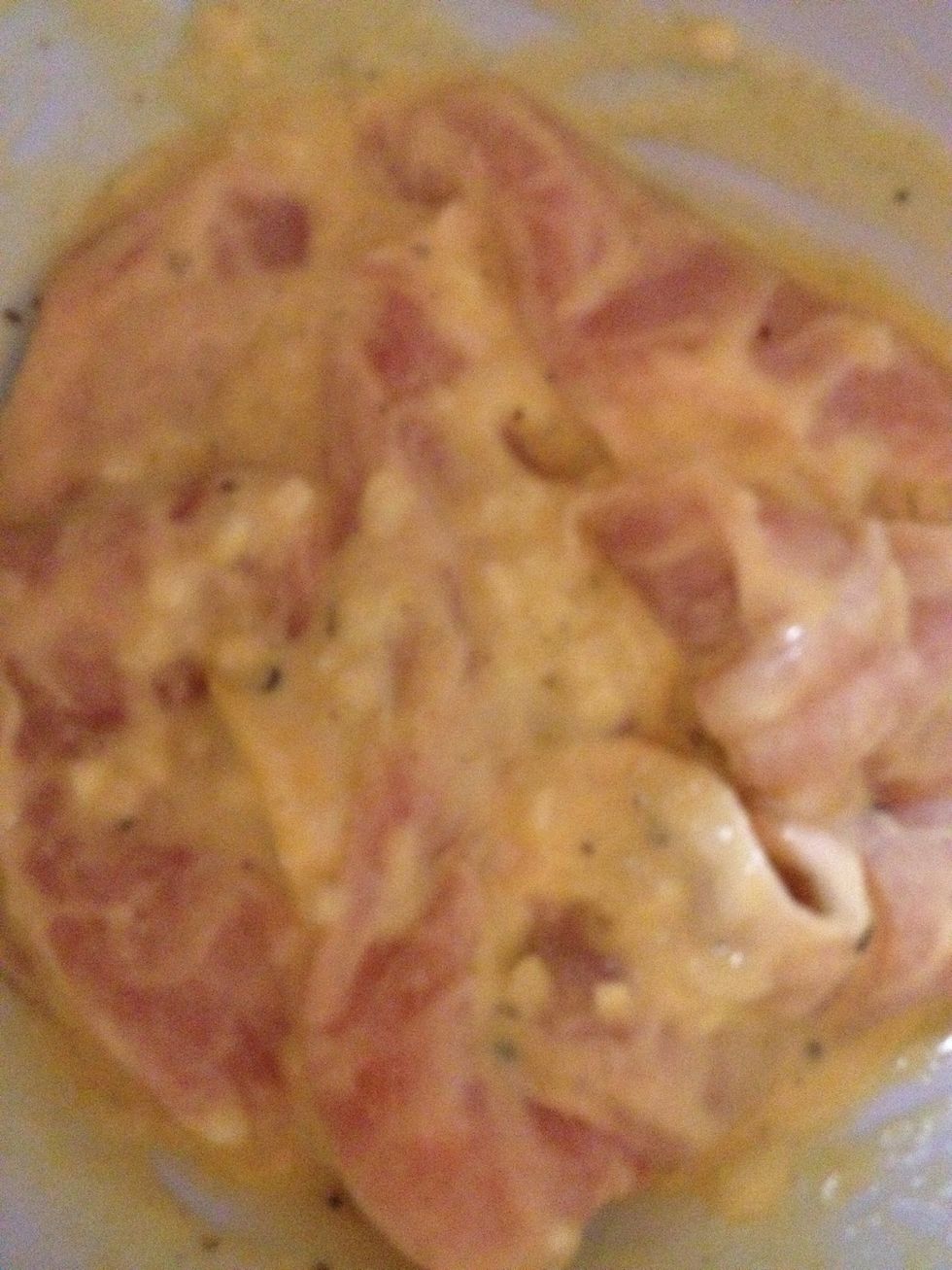 Add chicken to the dressing and leave in fridge for 5 hours