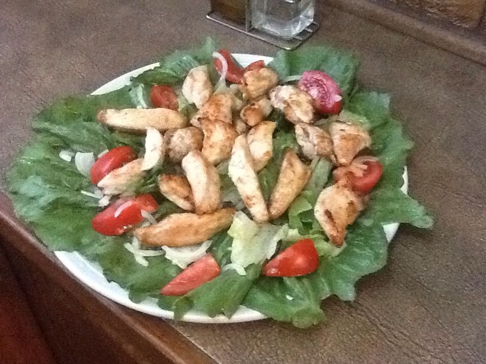 Add chicken to the salad and you're done with your chicken salad