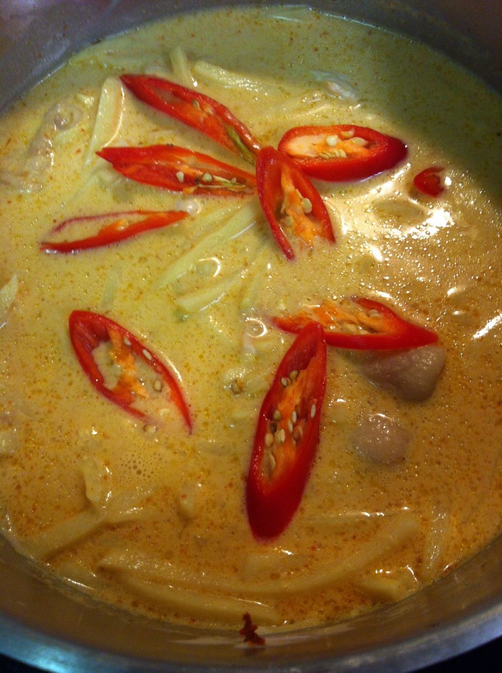 Add chili and fish sauce