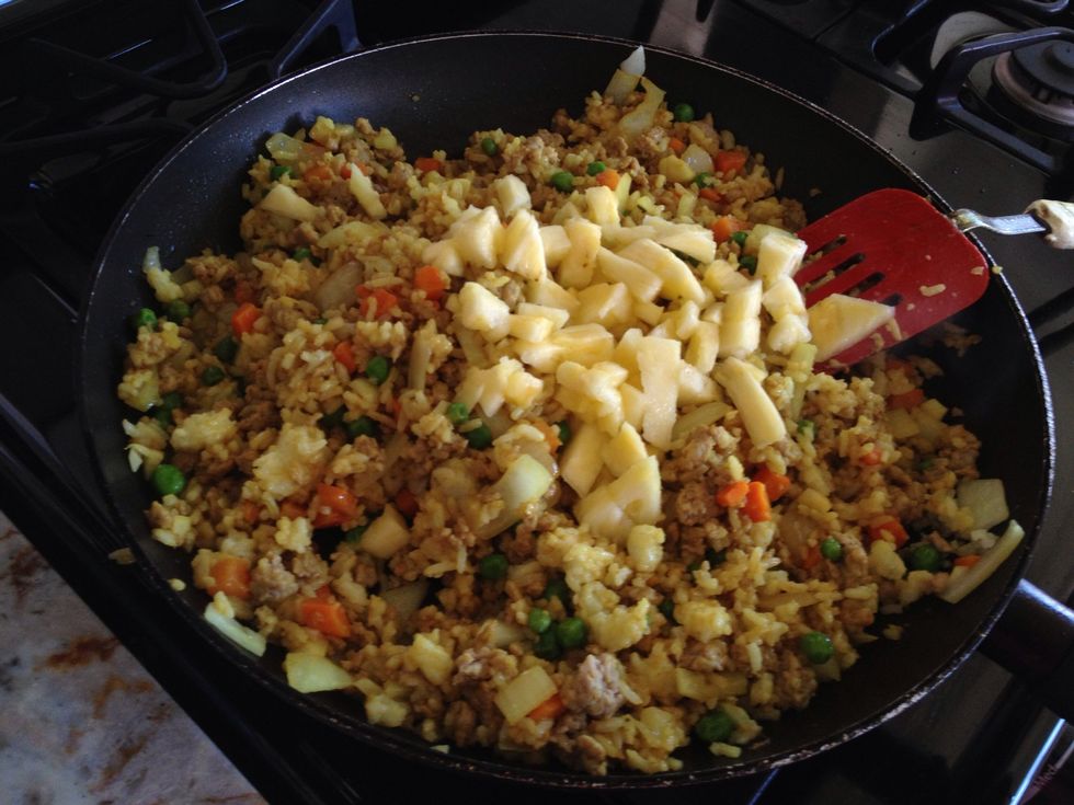 Add chilies and pineapple in the last step before serving.