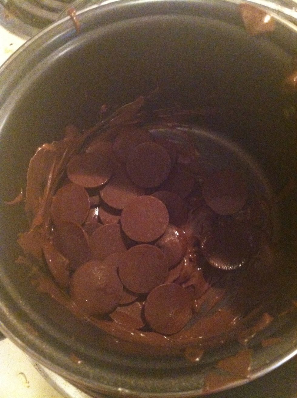 Add chocolate candy coating.