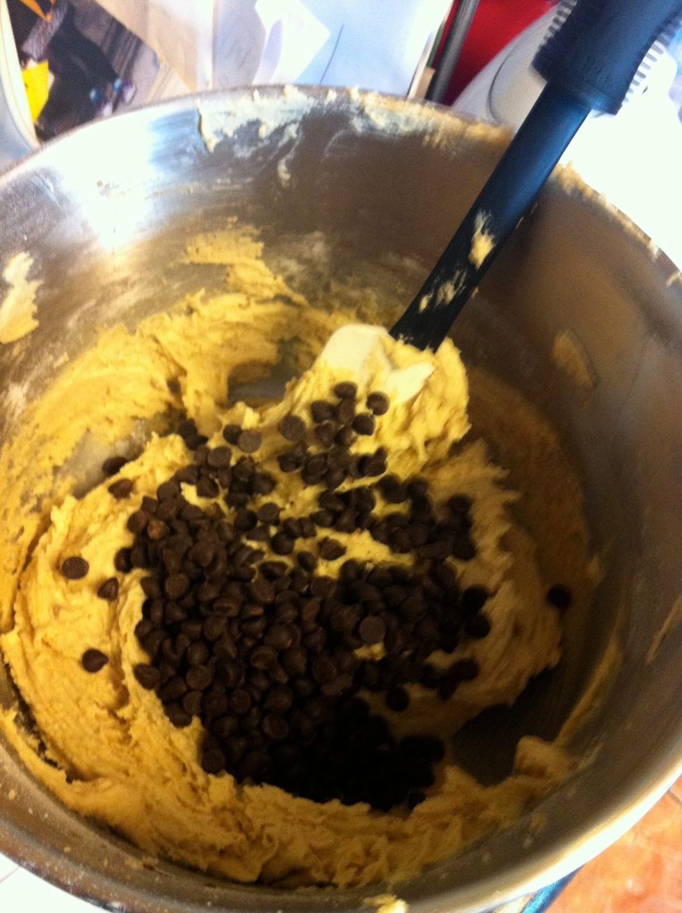 Add chocolate chips and mix well