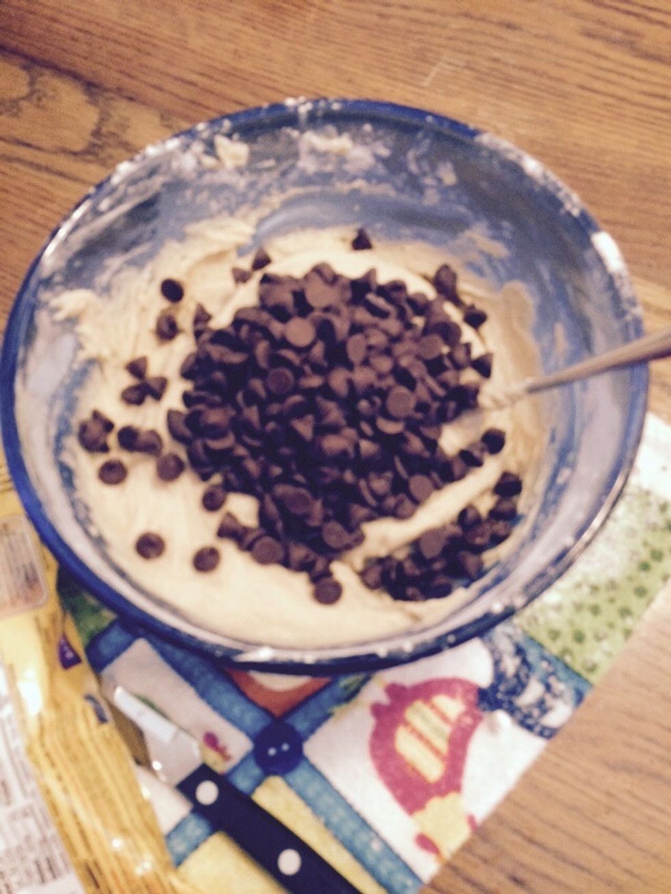 Add chocolate chips in