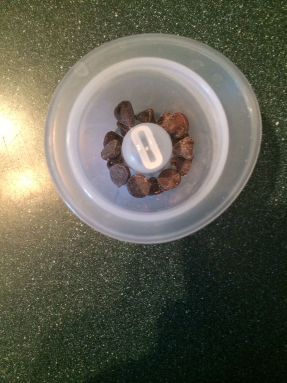 Add chocolate chips to cup.