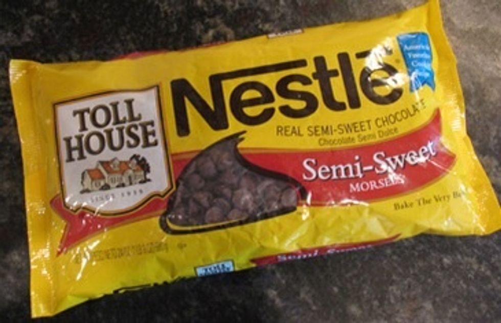 Add chocolate chips to the mixture.