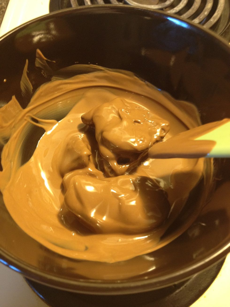 Add chocolate to double boiler and stir frequently to avoid scorching