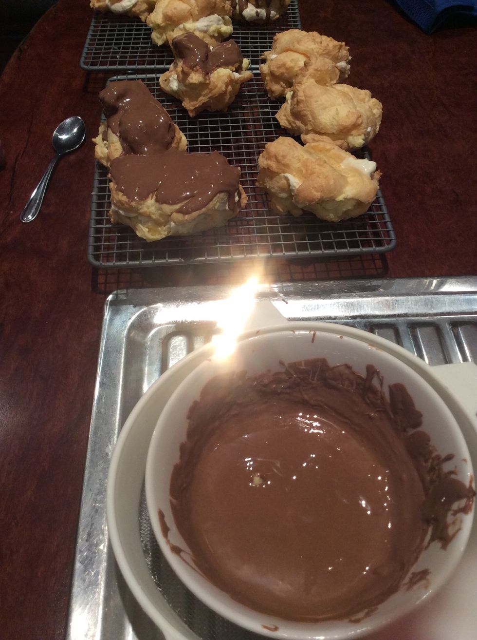 Add chocolate to the top