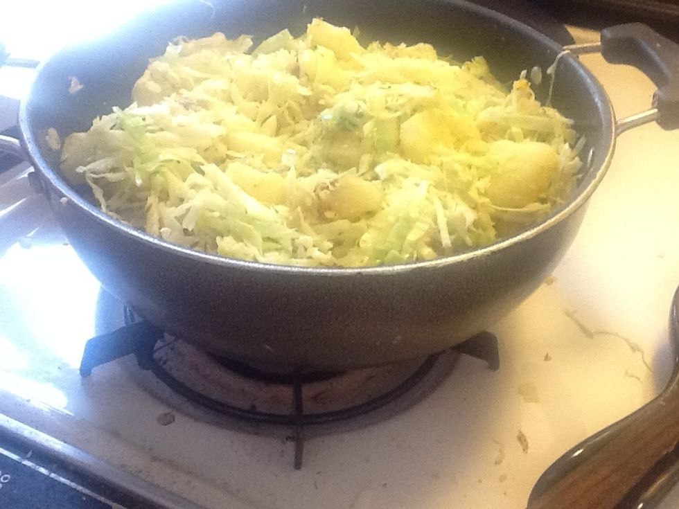 Add chopped cabbage