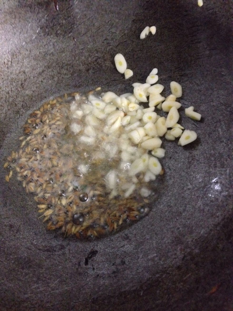 Add chopped garlic