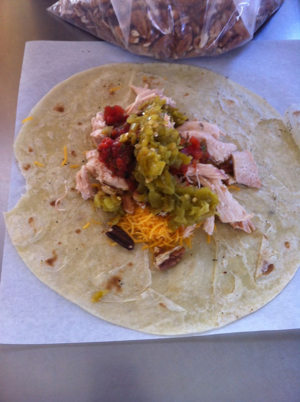 Add chopped green chiles.