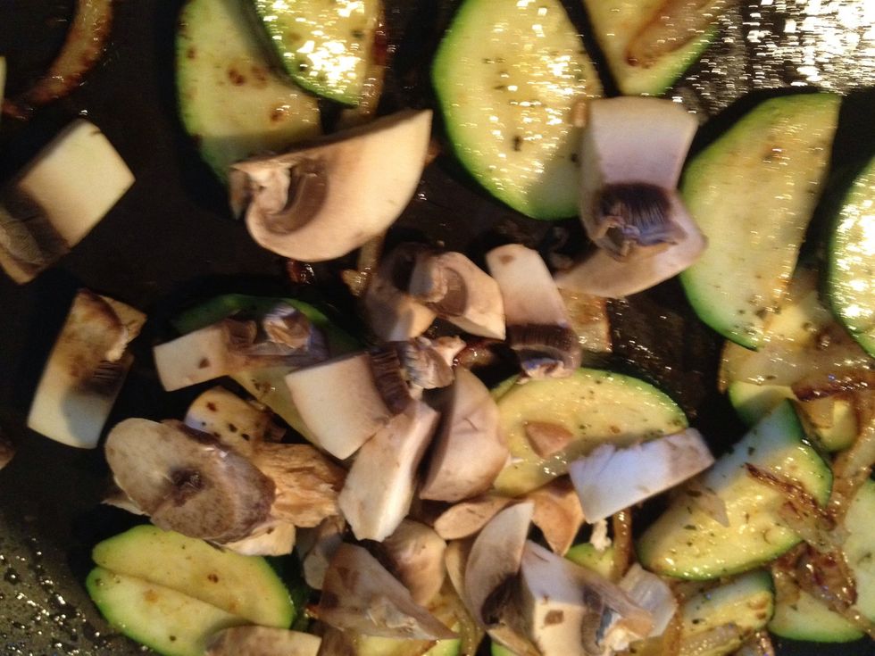 Add chopped mushroom to mix. Stir it up!