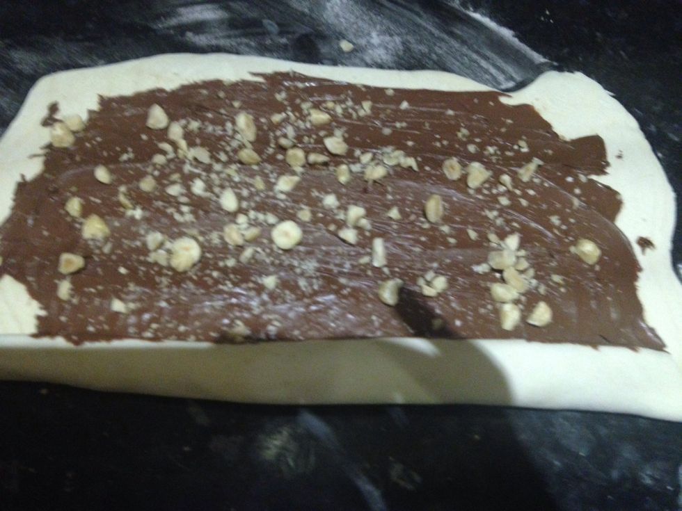 Add chopped nuts of your choice - I only had hazelnuts at the time. Pistachios and almonds work well too.