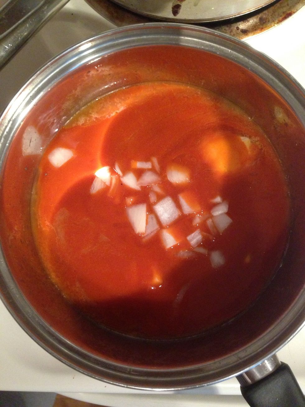 Add chopped onions to sauce