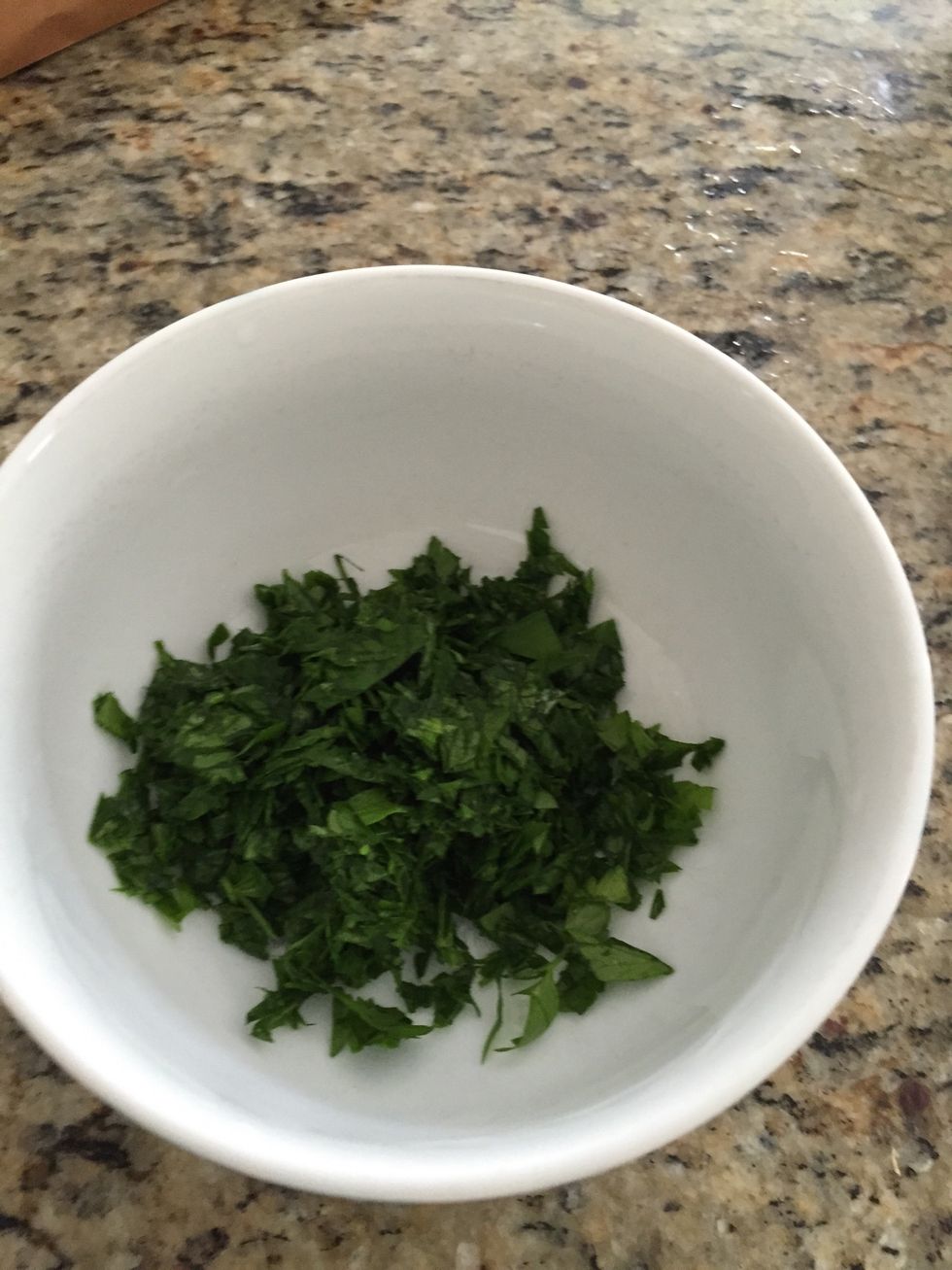 Add chopped parsley to the sauce
