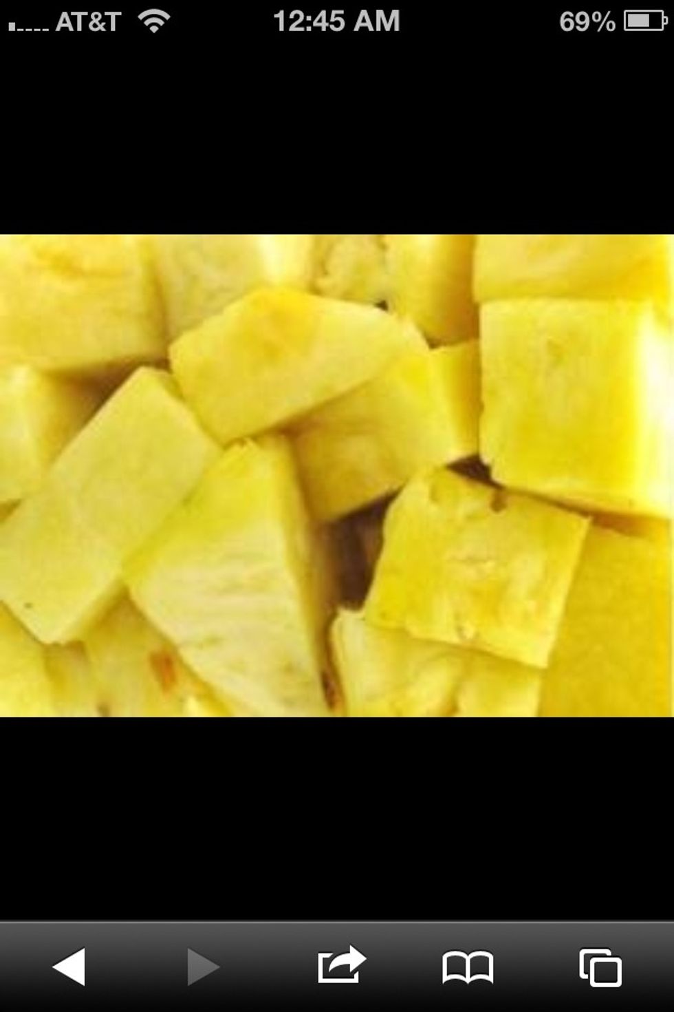 Add chopped pineapple to bowl.