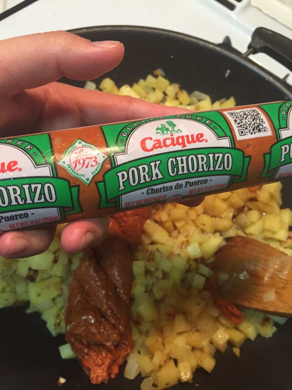 Add chorizo(this the brand that I used).