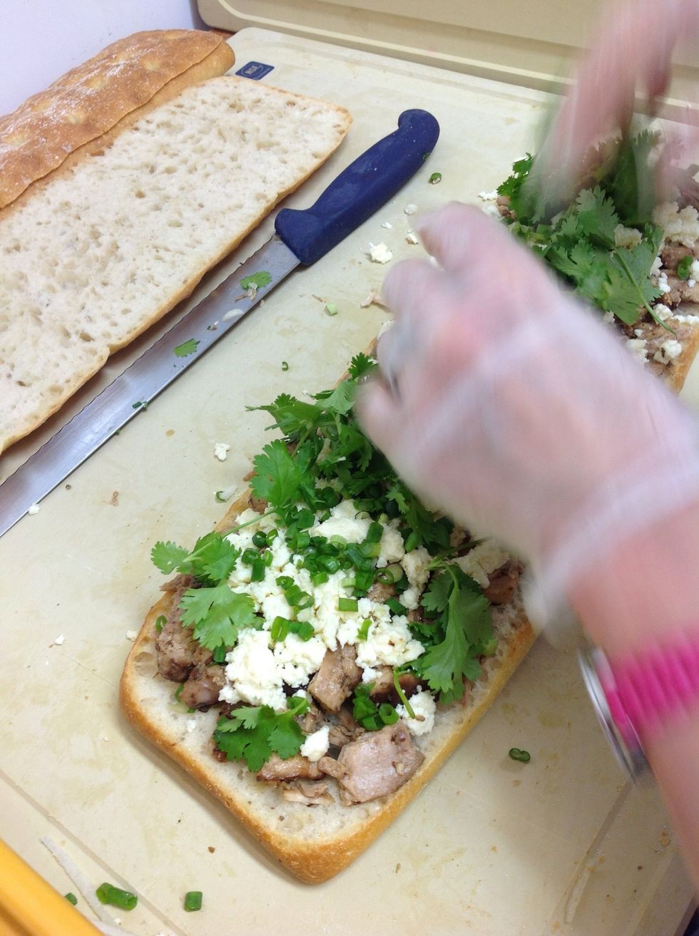 Add cilantro and chopped green onions.